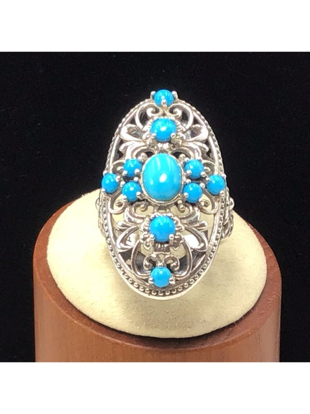 Turquoise Sterling Silver Ring 13.5gms Size 8.75 New